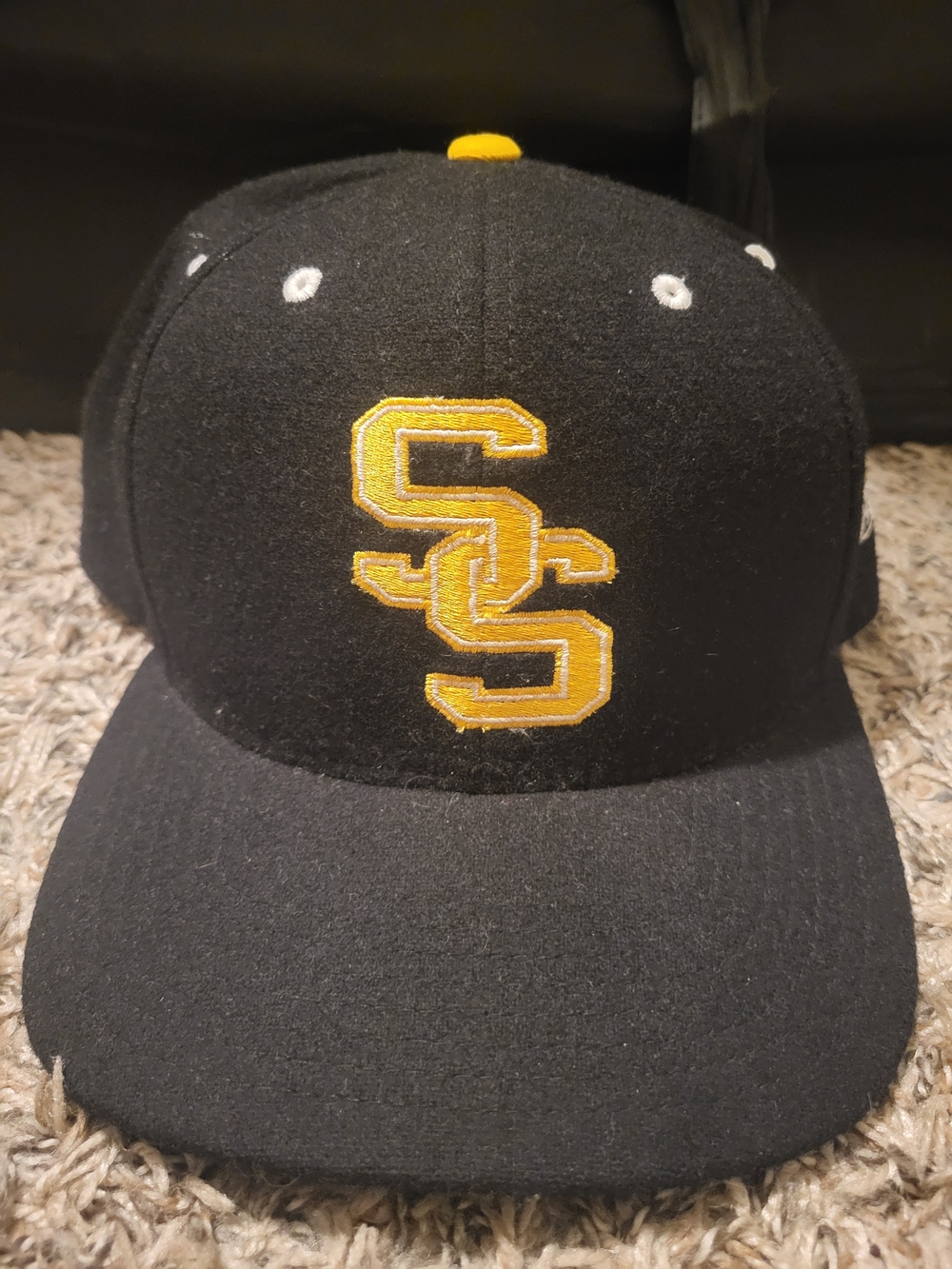 Vintage Stussy Starter Double S Black and Yellow Snapback Hat